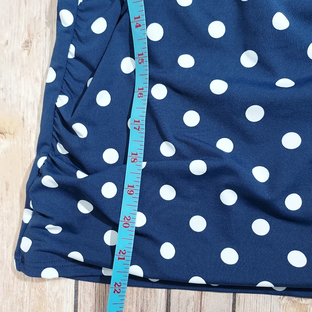 Lands End blue polka dot tankini top 10